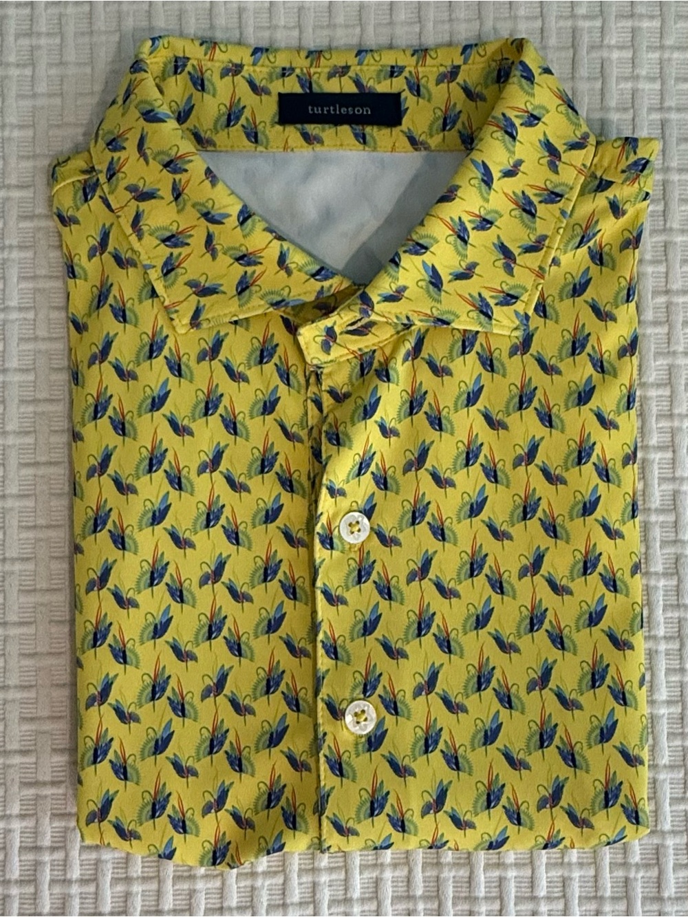 Turtleson Men’s Yellow Short-Sleeve Printed Polo